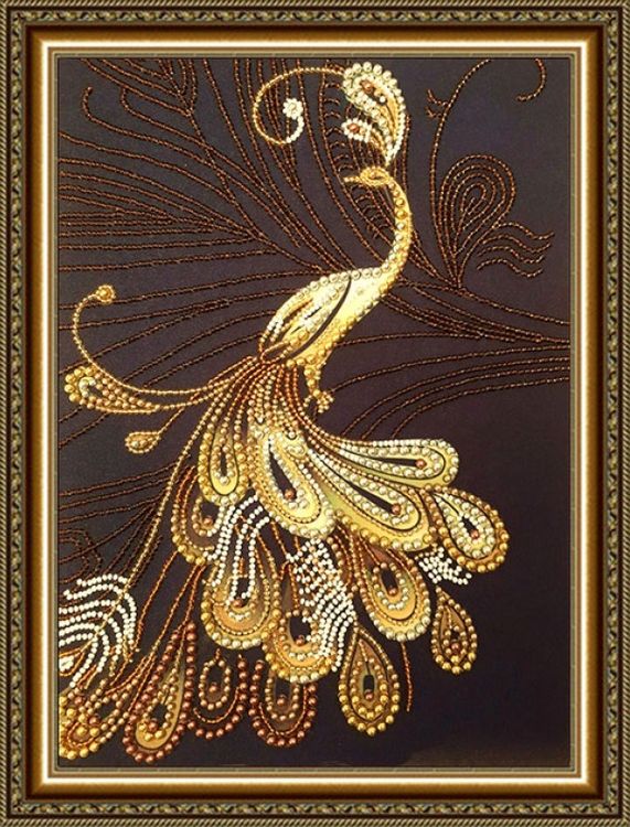 фото Набор для вышивания «золотой павлин» rk larkes