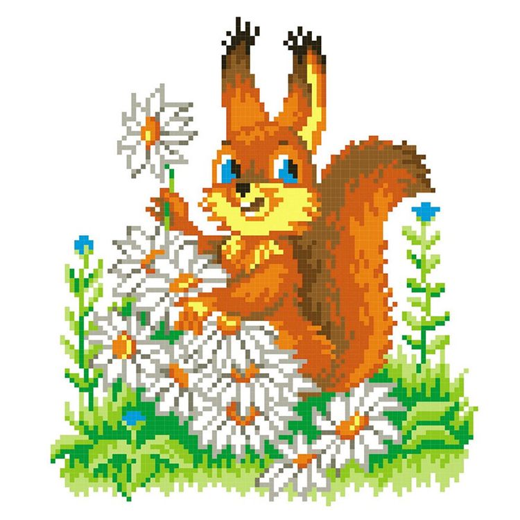 

Набор для вышивания «Белочка с ромашками»