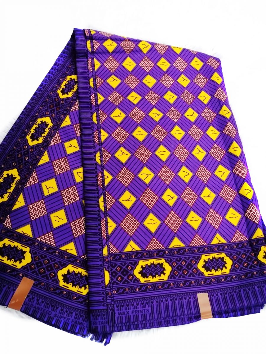 Хлопковая ткань Etnotextil Digital Wax Print Purple Khanga 1,7 х 5,5 м.