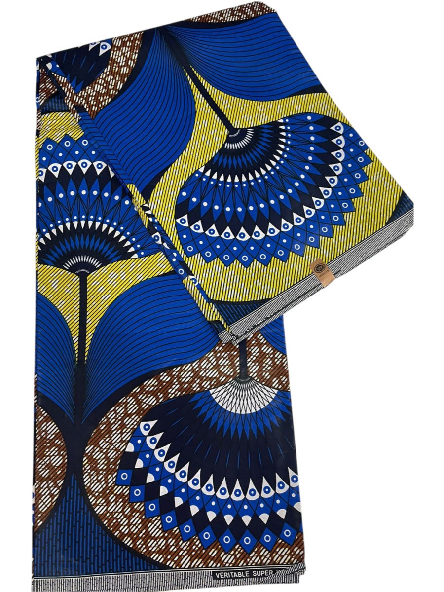 

Хлопковая ткань Etnotextil Digital Wax Print Blue Fan 1,7 х 5,5 м., Синий, Digital Wax Print