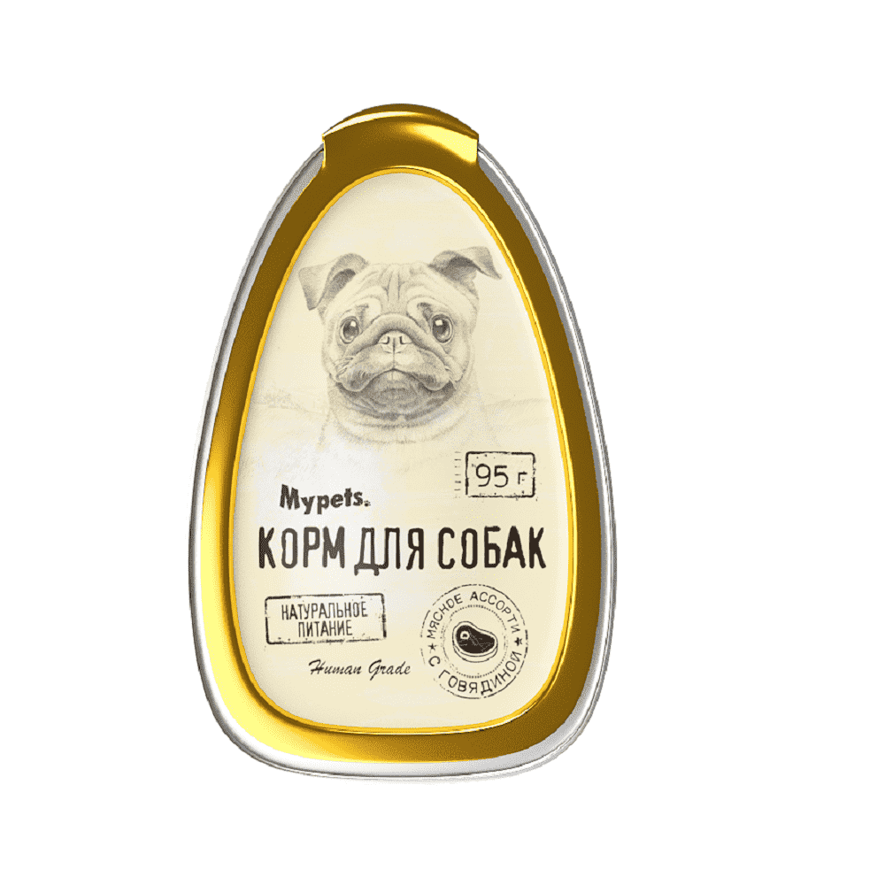 Влажный корм для собак MYPETS с говядиной 95г 110₽