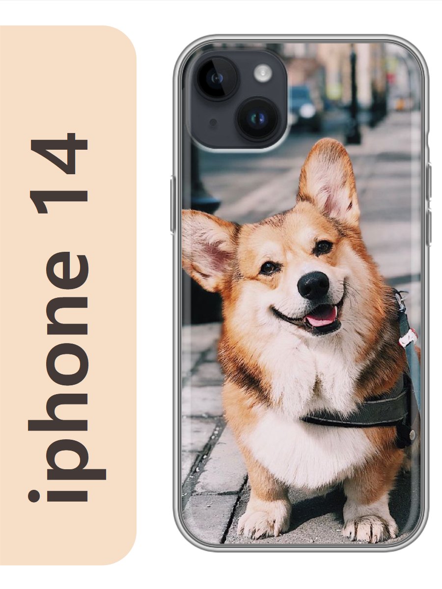

Чехол на Apple Iphone 14 корги город 815, Прозрачный, Iph14dogs