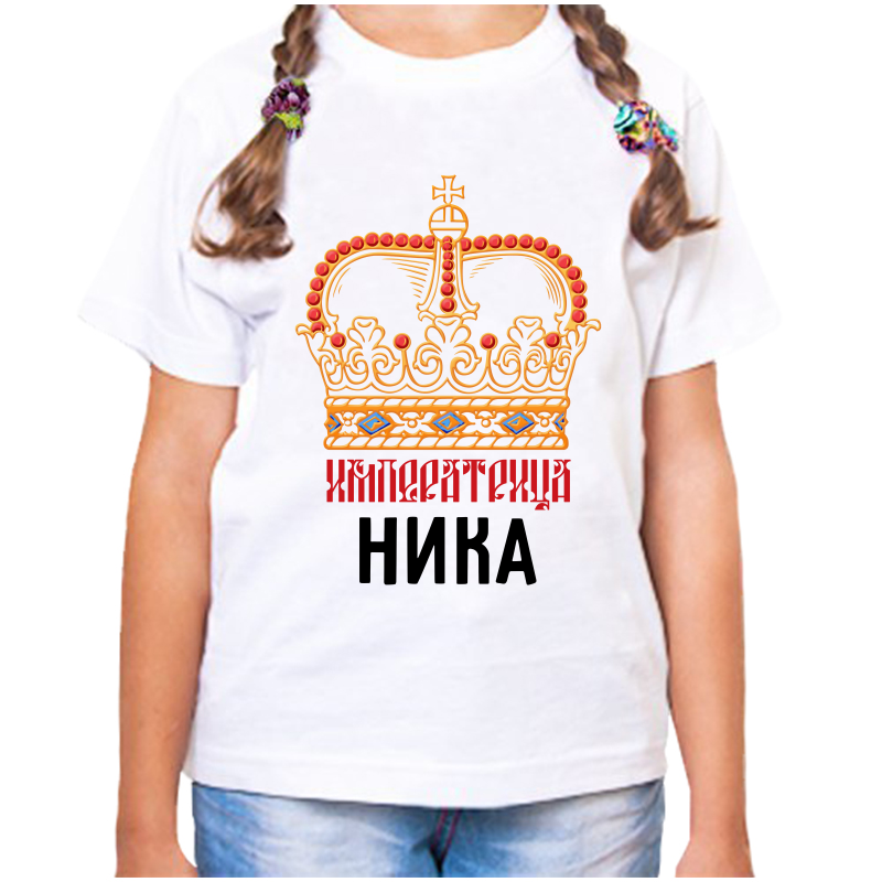 

Футболка девочке белая 30 р-р императрица ника, Белый, fdd_imperatrica_Nika