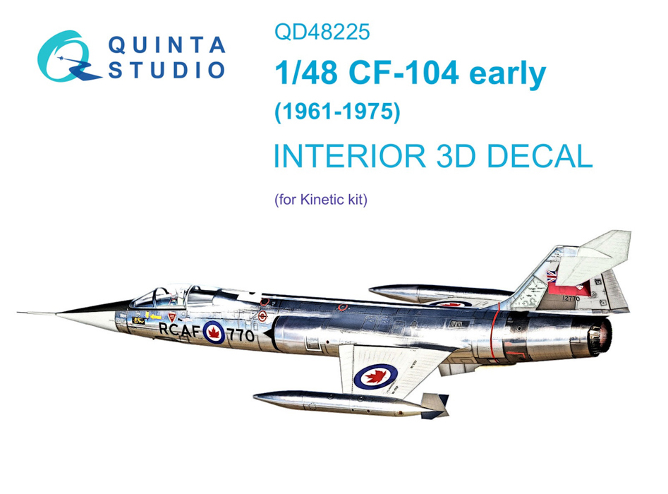 

QD48225 3D Декаль интерьера кабины CF-104 Early Kinetic, Однотонный