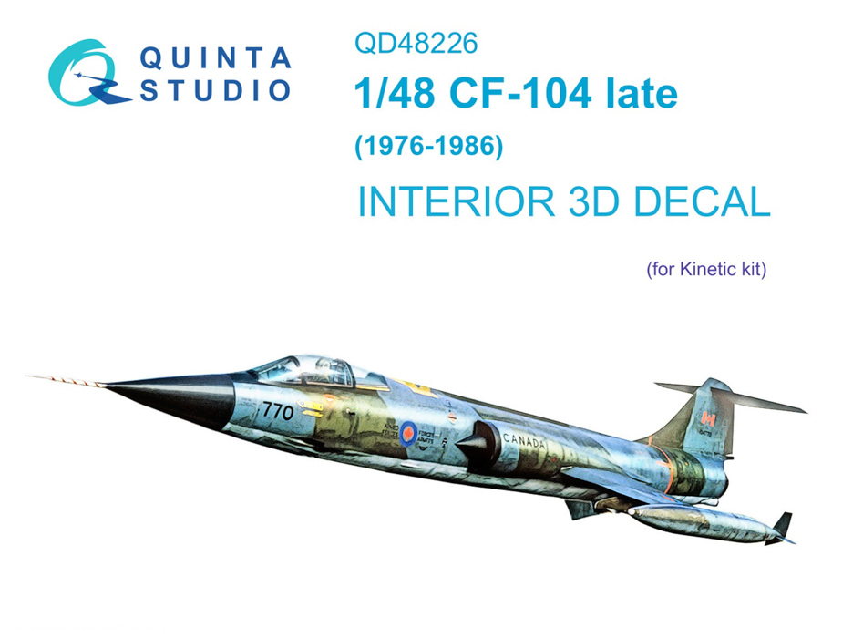 

QD48226 3D Декаль интерьера кабины CF-104 Late Kinetic, Однотонный