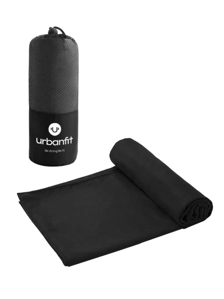 Полотенце спортивное охлаждающее Urbanfit, 70х140, микрофибра, черный