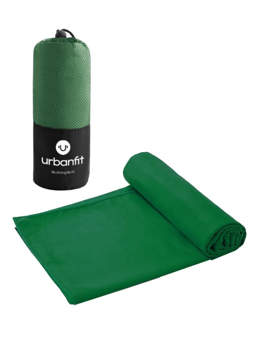 Полотенце спортивное охлаждающее Urbanfit, 50х100, микрофибра, темно-зеленый