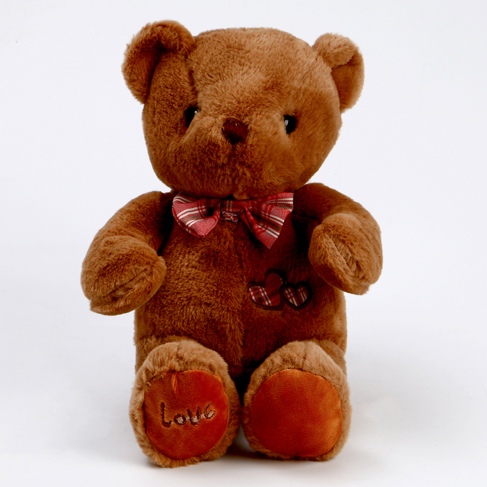 Мягкая игрушка Медведь с бантом и сердцем, 39 см
