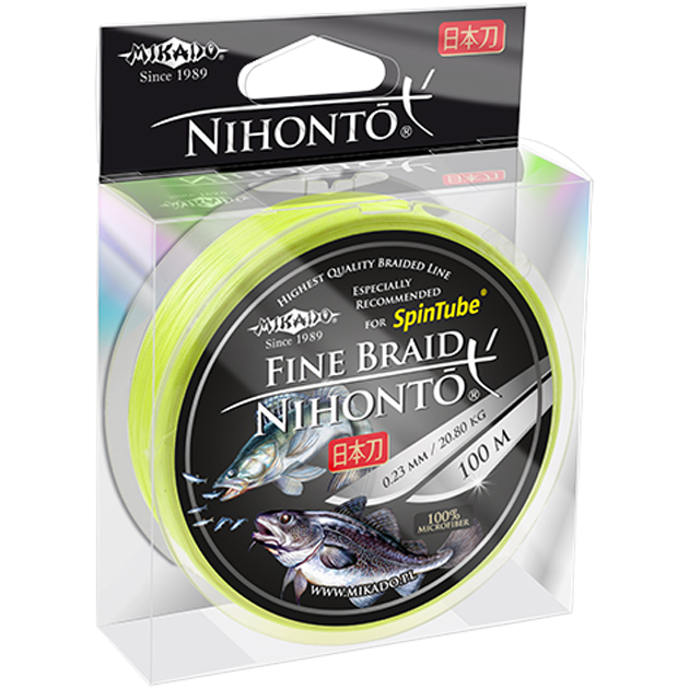 

Плетеный шнур Mikado NIHONTO FINE fluo 0,35 (100 м) - 33.40 кг., Желтый, Nihonto Fine