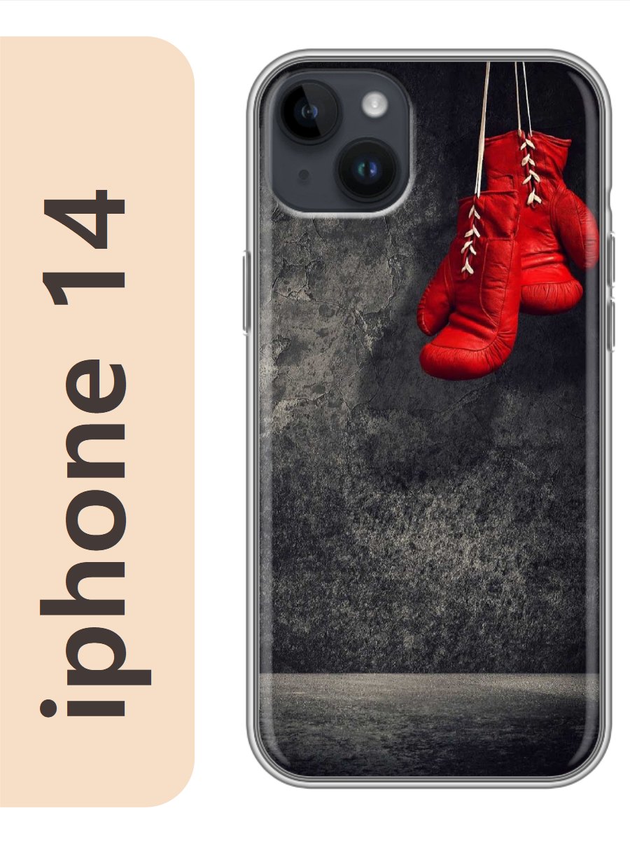 

Чехол на Apple Iphone 14 бокс перчатки 623, Прозрачный, Iph14spor