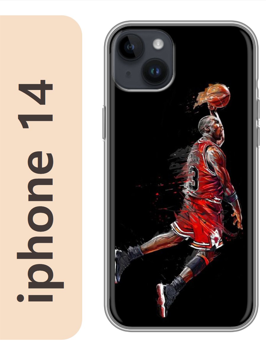 

Чехол на Apple Iphone 14 баскетболист 619, Прозрачный, Iph14spor