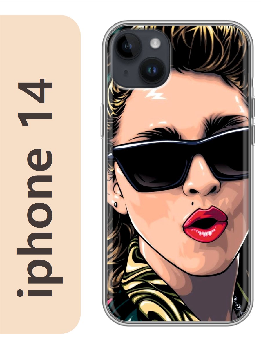 

Чехол на Apple Iphone 14 девушка 526, Прозрачный, Iph14rzne