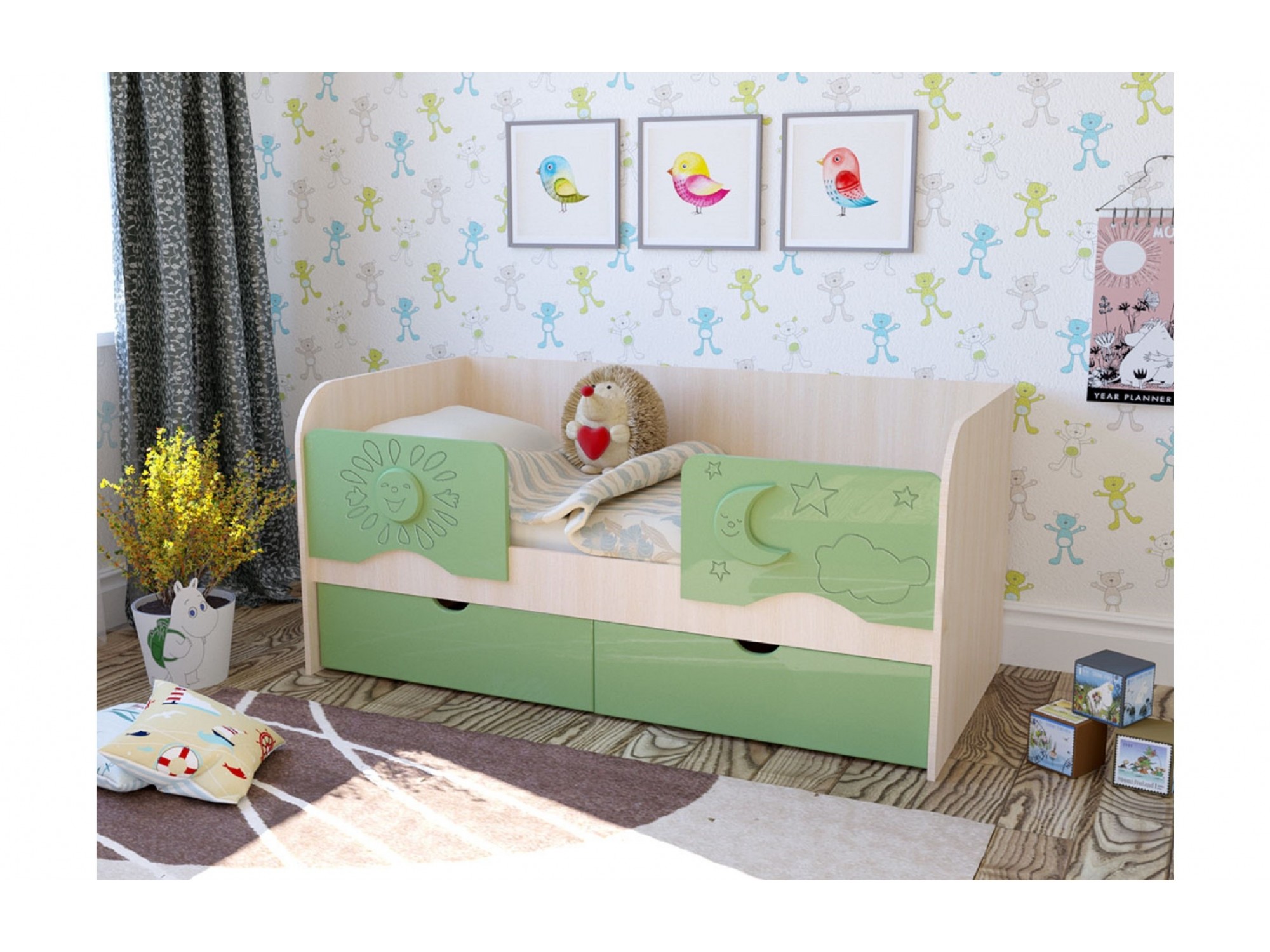 

Кровать Соня МДФ 80х180 (Пастель фиолетовая металлик, Дуб белёный), 1205208097