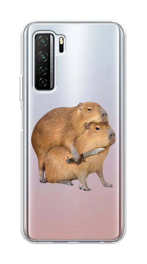 

Чехол на Honor 30S Global/Huawei P40 Lite 5G/Nova 7 SE "Капибара с ножом", Бежевый, 6102850-1