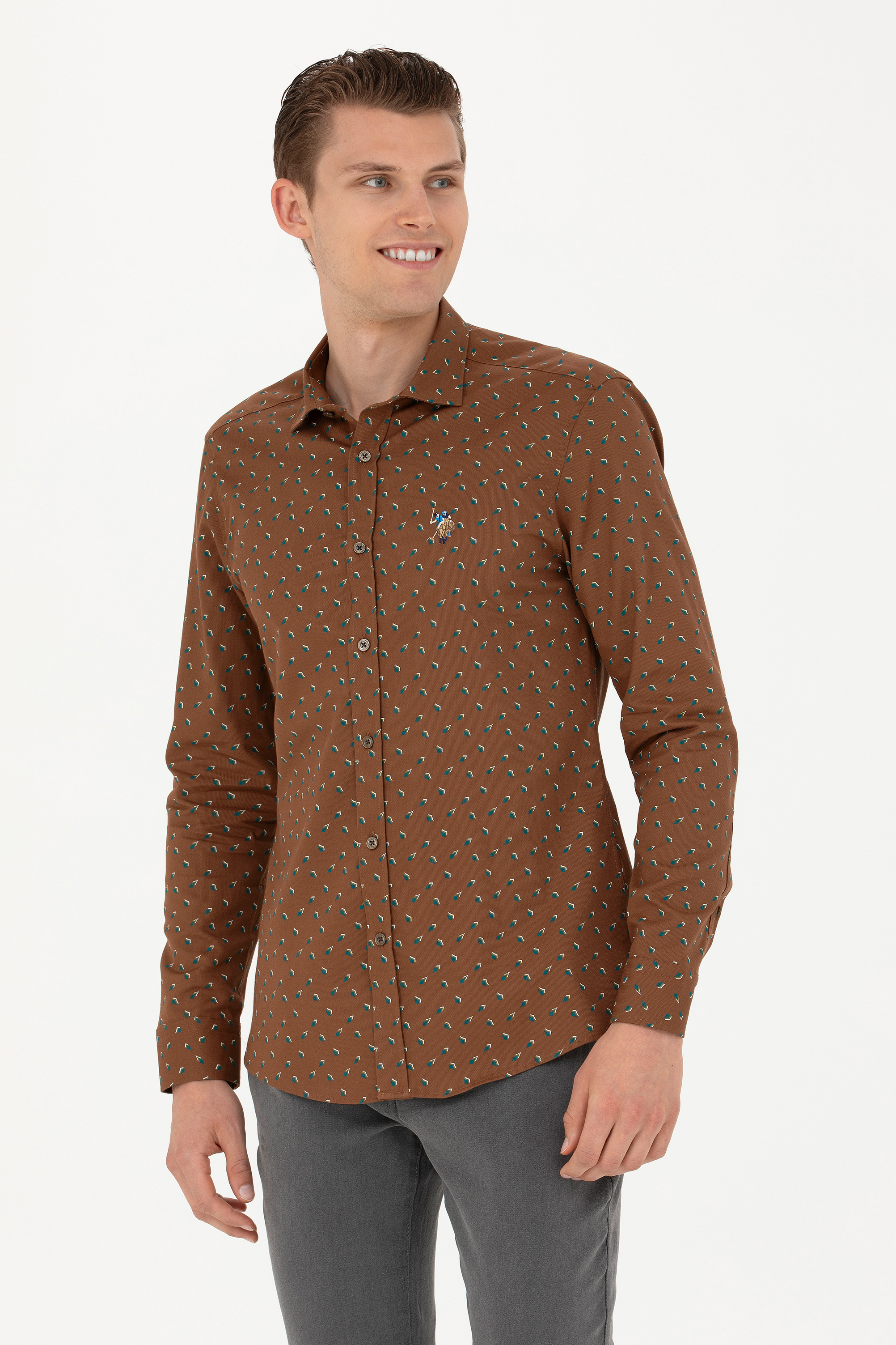 

Рубашка мужская U.S. POLO Assn. G081SZ0040AYTEM коричневая XL, Коричневый, G081SZ0040AYTEM