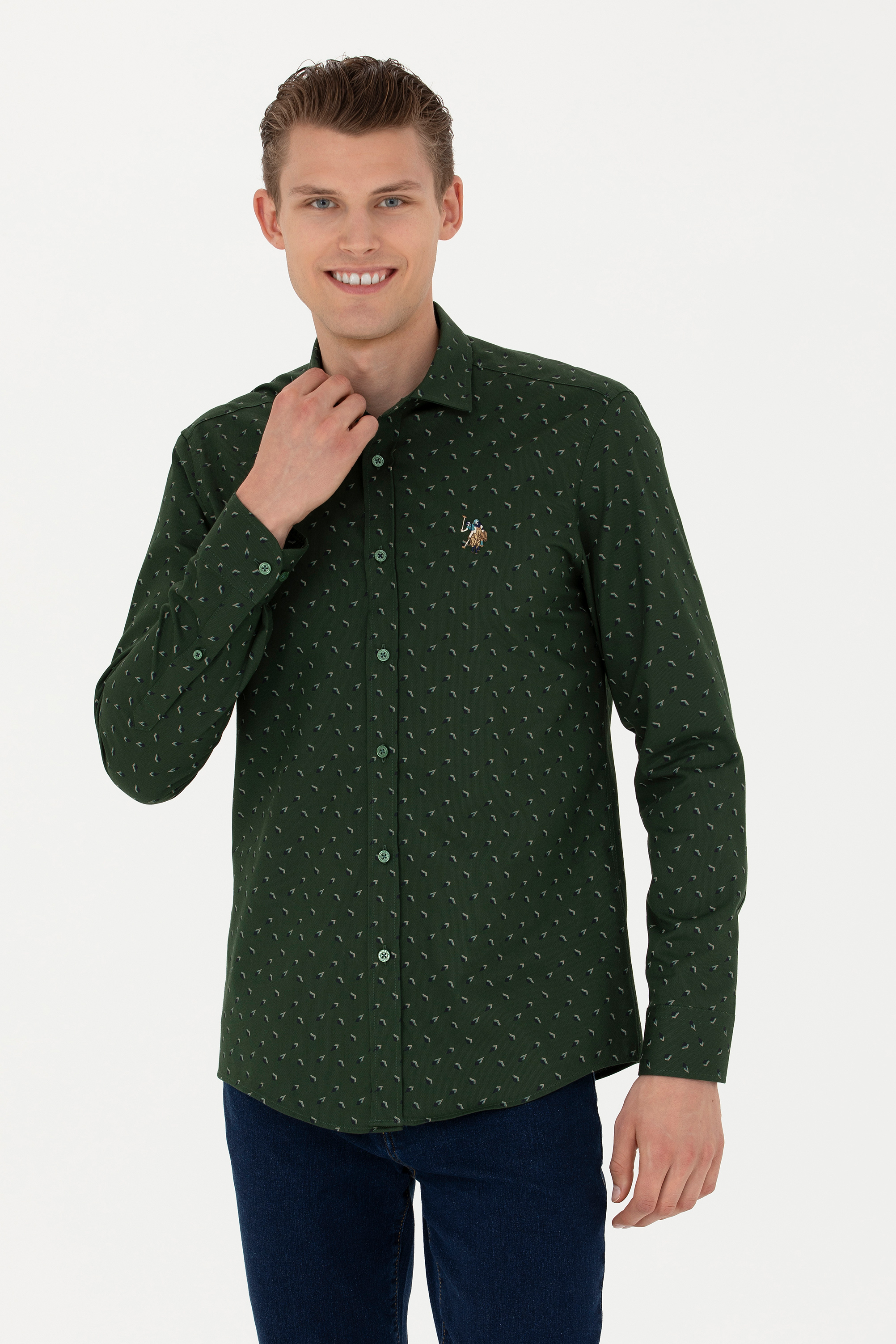 

Рубашка мужская US Polo Assn G081SZ0040AYTEM зеленая M, Зеленый, G081SZ0040AYTEM