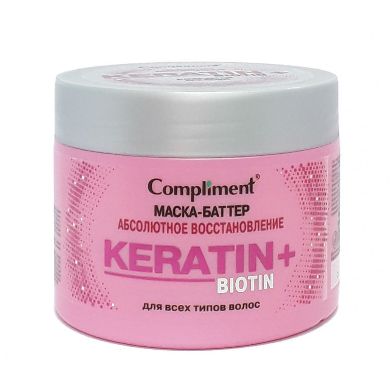фото Маска-баттер compliment keratin+biotin абсолютное восстановление для всех типов волос300мл тимекс