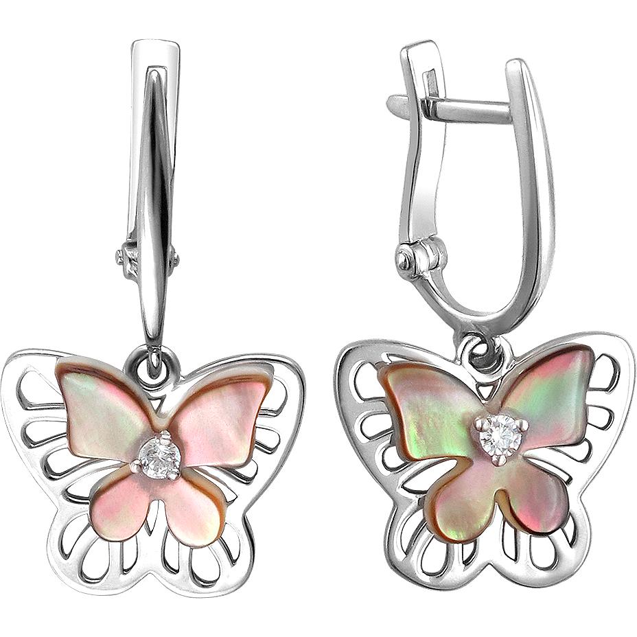 

Серьги женские из серебра Эстет 01С4511459-1, перламутр/фианит, 01С4511459-1