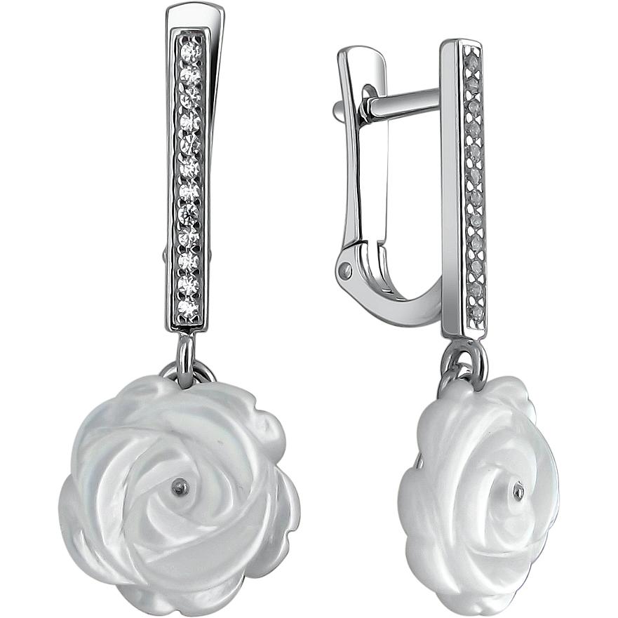 

Серьги женские из серебра Эстет 01С4511207-1, перламутр/фианит, 01С4511207-1