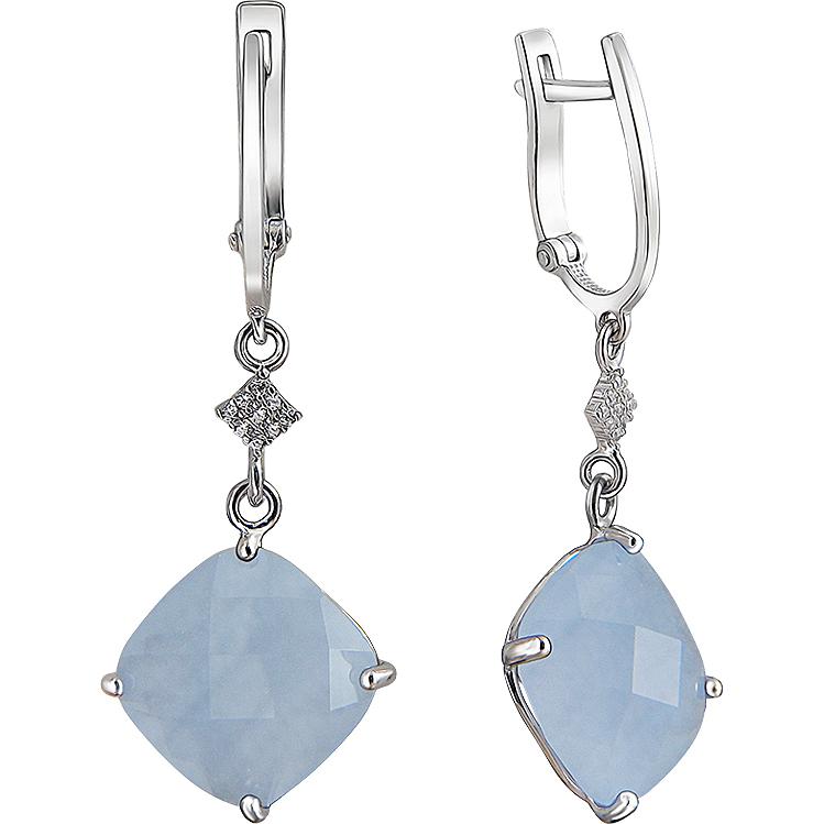 

Серьги женские из серебра Эстет 01С2511142-5, стекло/фианит, 01С2511142-5