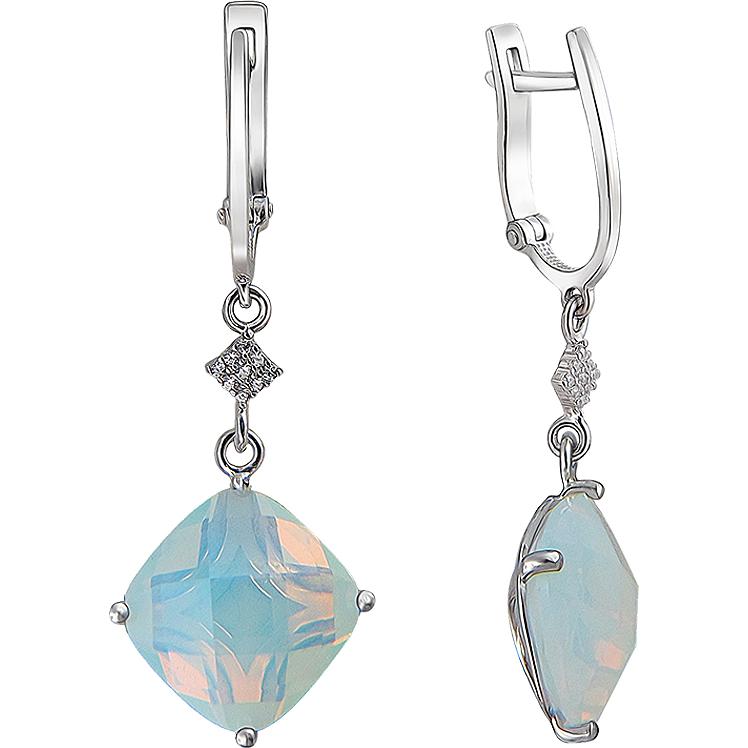 

Серьги женские из серебра Эстет 01С2511142-4, стекло/фианит, 01С2511142-4
