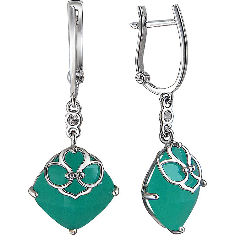 

Серьги женские из серебра Эстет 01С2511141-6, стекло/фианит, 01С2511141-6