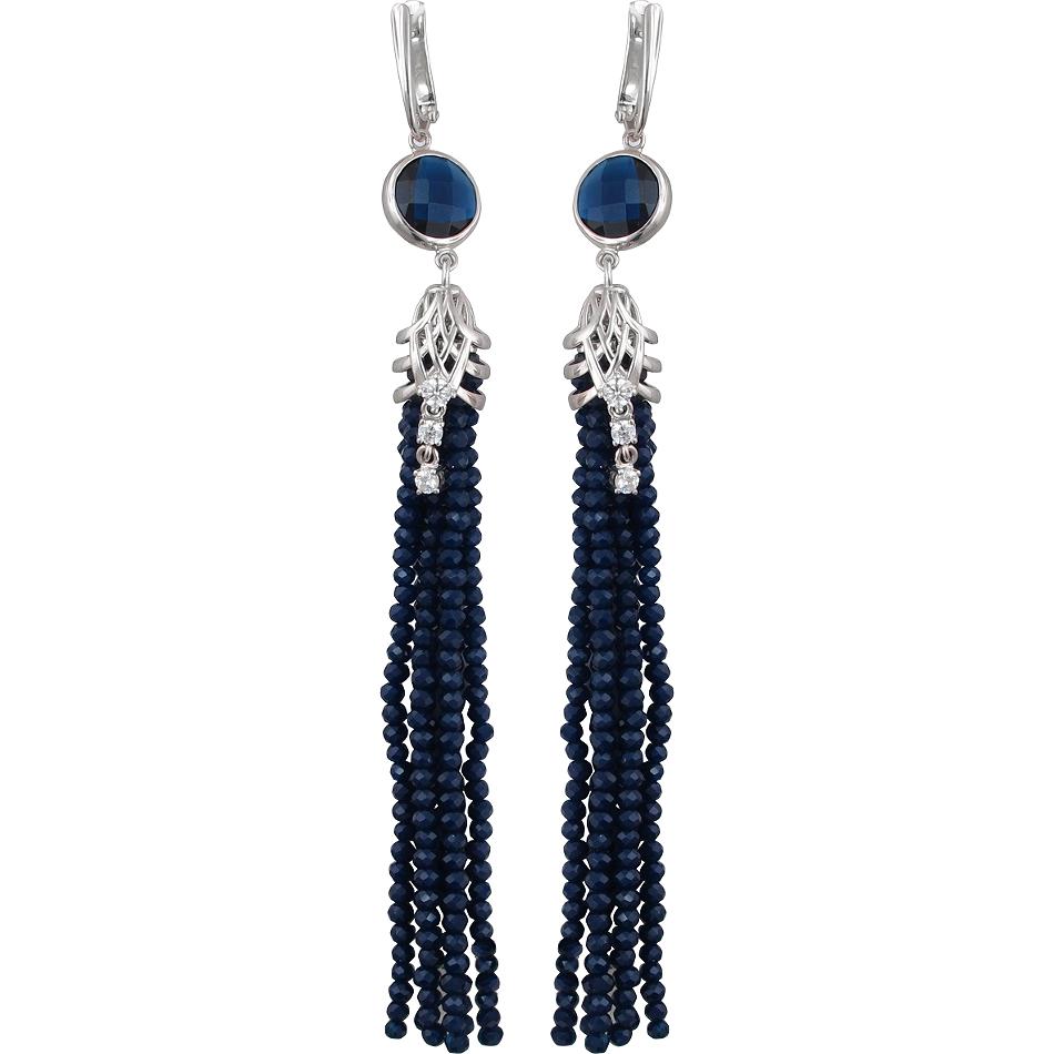

Серьги женские из серебра Эстет 01С2511129-5, стекло/фианит/swarovski, 01С2511129-5