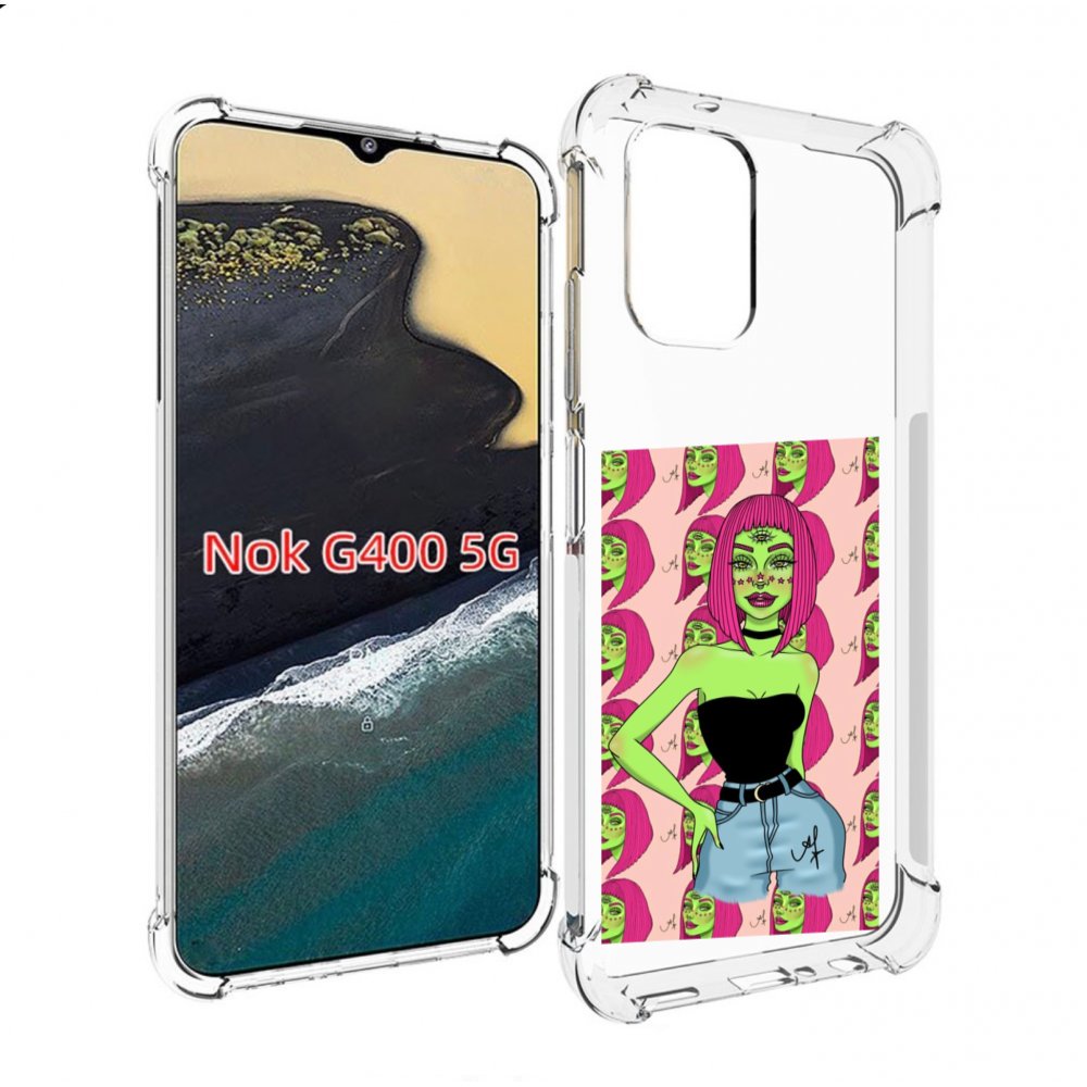 

Чехол MyPads зеленая-девушка-с-глазом женский для Nokia G400 5G, Прозрачный, Tocco