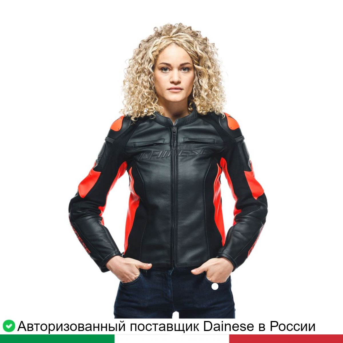 

Мотокуртка кожа женская RACING 4 LADY LEATHER JACKET 20253384862844, Черный;красный, RACING 4 LADY