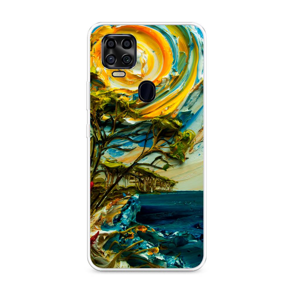 

Чехол на ZTE Blade V2020 "Солнце живопись", Желтый;синий, 134350-4