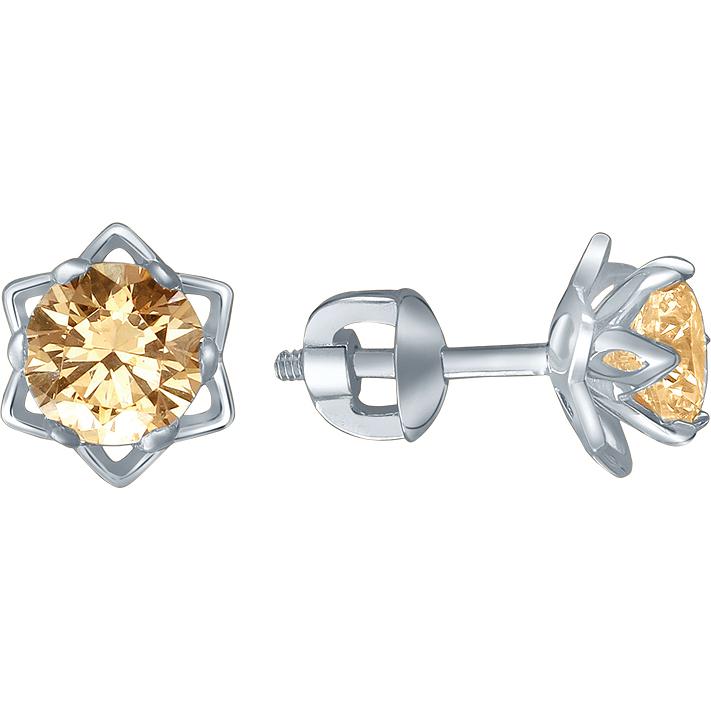 

Серьги-пусеты из золота Эстет 01С2210858-2, фианит, 01С2210858-2