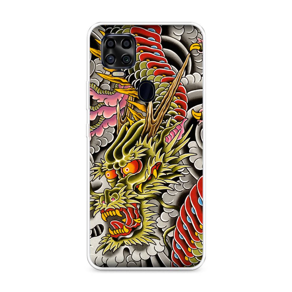 

Чехол на ZTE Blade V2020 "Японский дракон", Желтый;розовый;красный, 134350-4