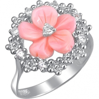 

Кольцо из серебра р. 16,5 Эстет 01К4511213-1, фианит/раковина, 01К4511213-1