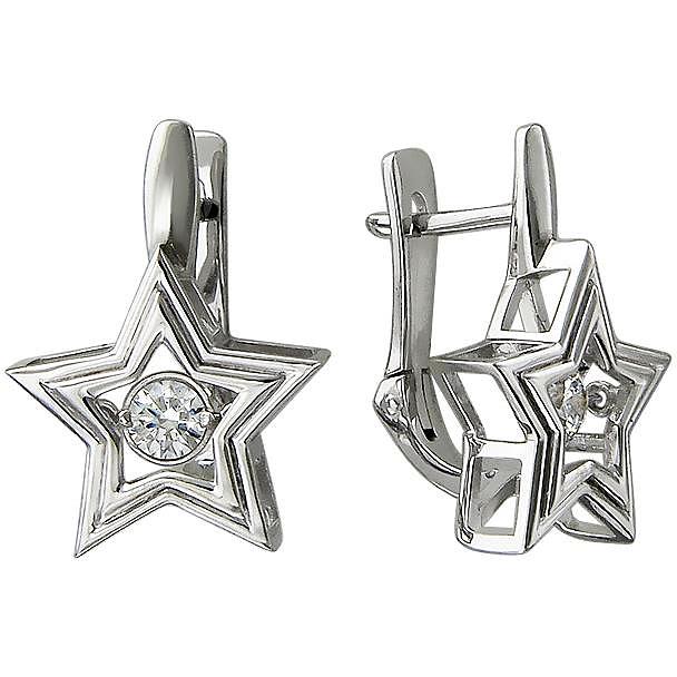 

Серьги женские из серебра Эстет 01С157957, фианит, 01С157957