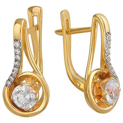 

Серьги женские из золота Эстет 01С139293Ф, фианит, 01С139293Ф