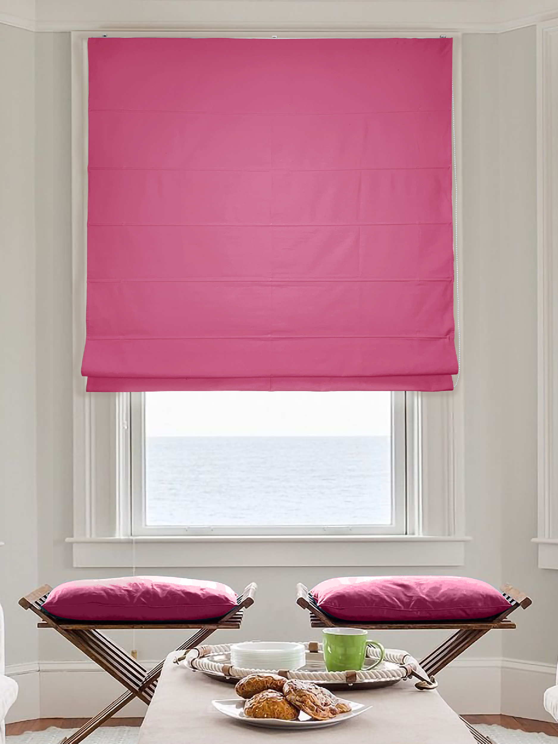 Римская штора Hosta цвет малиновый цепочный механизм 100x160 см