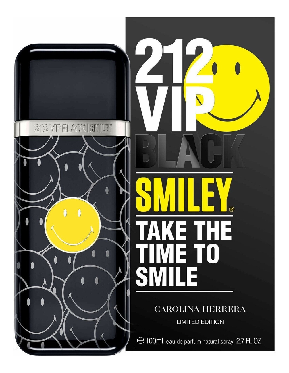 Парфюмерная вода Carolina Herrera 212 VIP Black Smiley Limited Edition для мужчин 100 мл