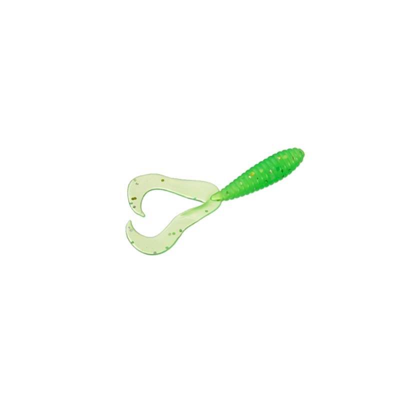 Твистер силиконовый зеленый, мягкая приманка 1 шт