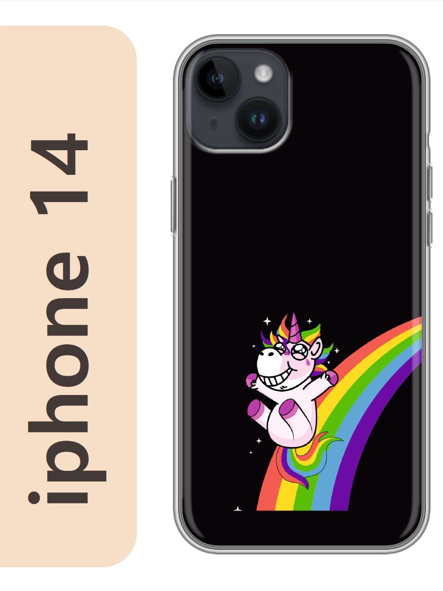 

Чехол на Apple Iphone 14 единорог 502, Прозрачный, Iph14erog