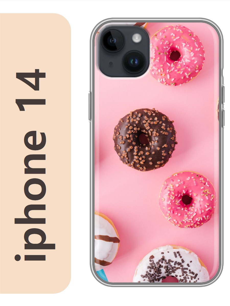 

Чехол на Apple Iphone 14 пончики 455, Прозрачный, Iph14swts