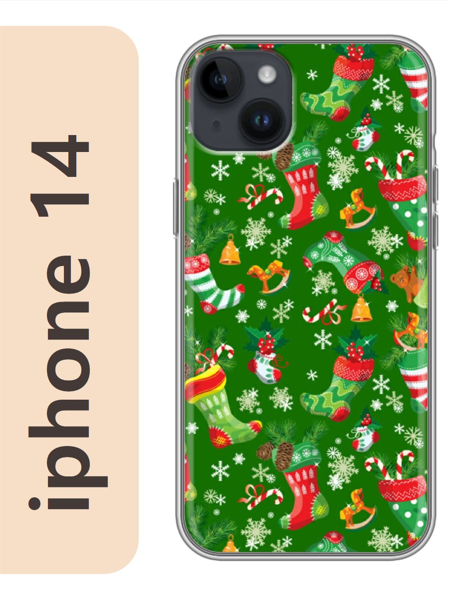 

Чехол на Apple Iphone 14 новогодний фон 448, Прозрачный, Iph14newy