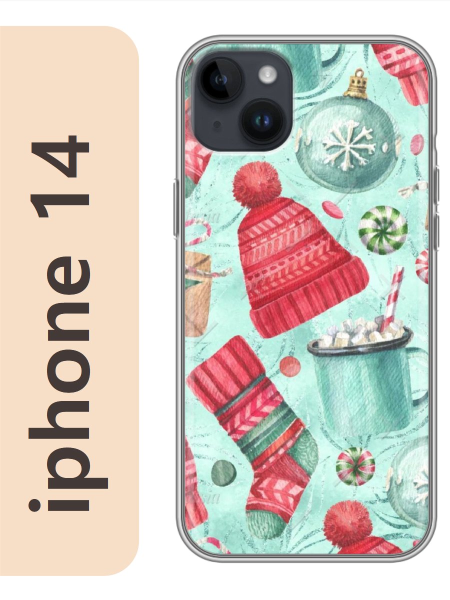 

Чехол на Apple Iphone 14 новогодний фон 414, Прозрачный, Iph14newy