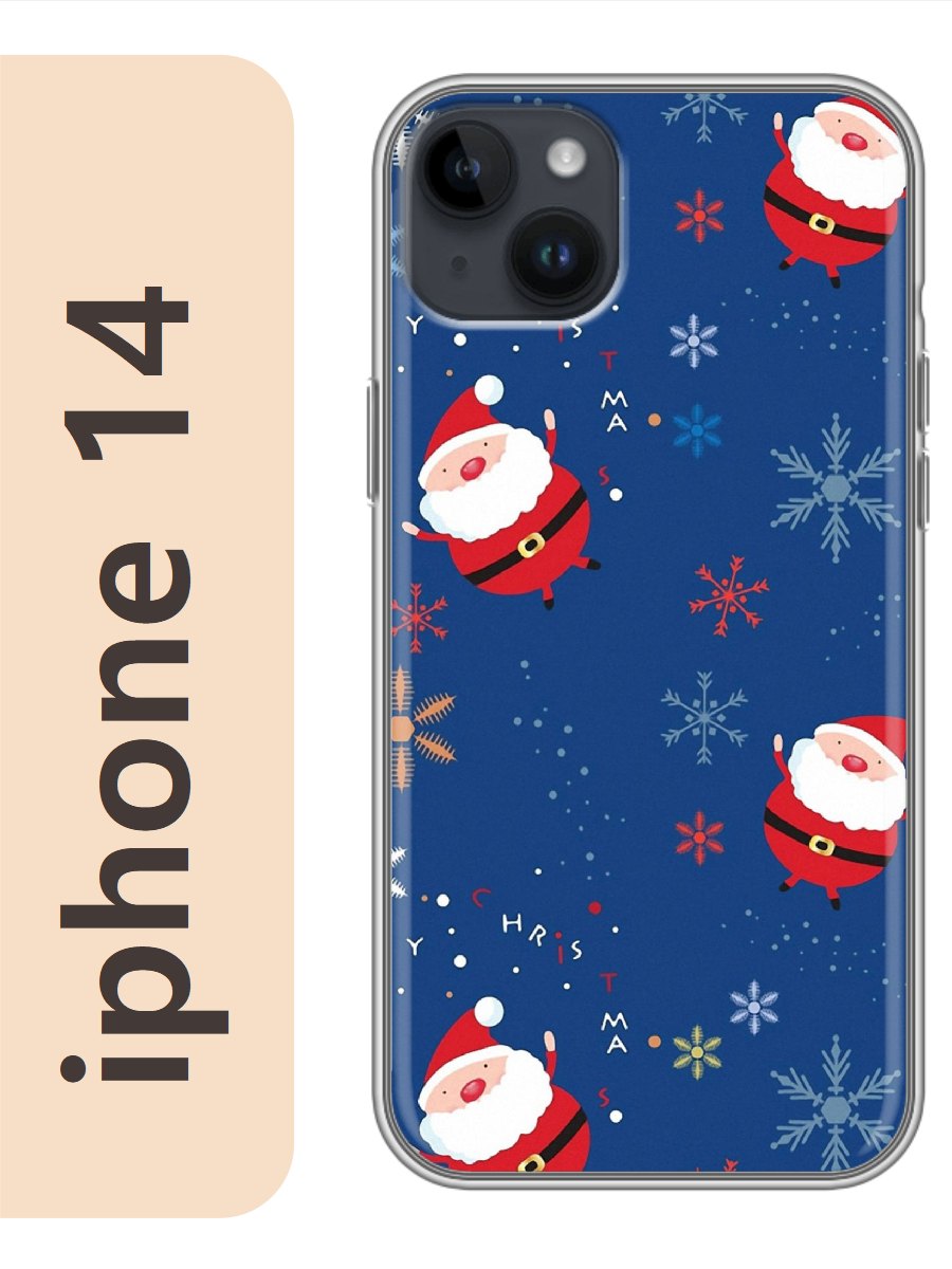 

Чехол на Apple Iphone 14 фон деды морозы 383, Прозрачный, Iph14newy