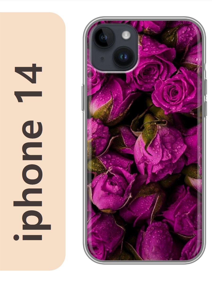 

Чехол на Apple Iphone 14 розы 373, Прозрачный, Iph14flws