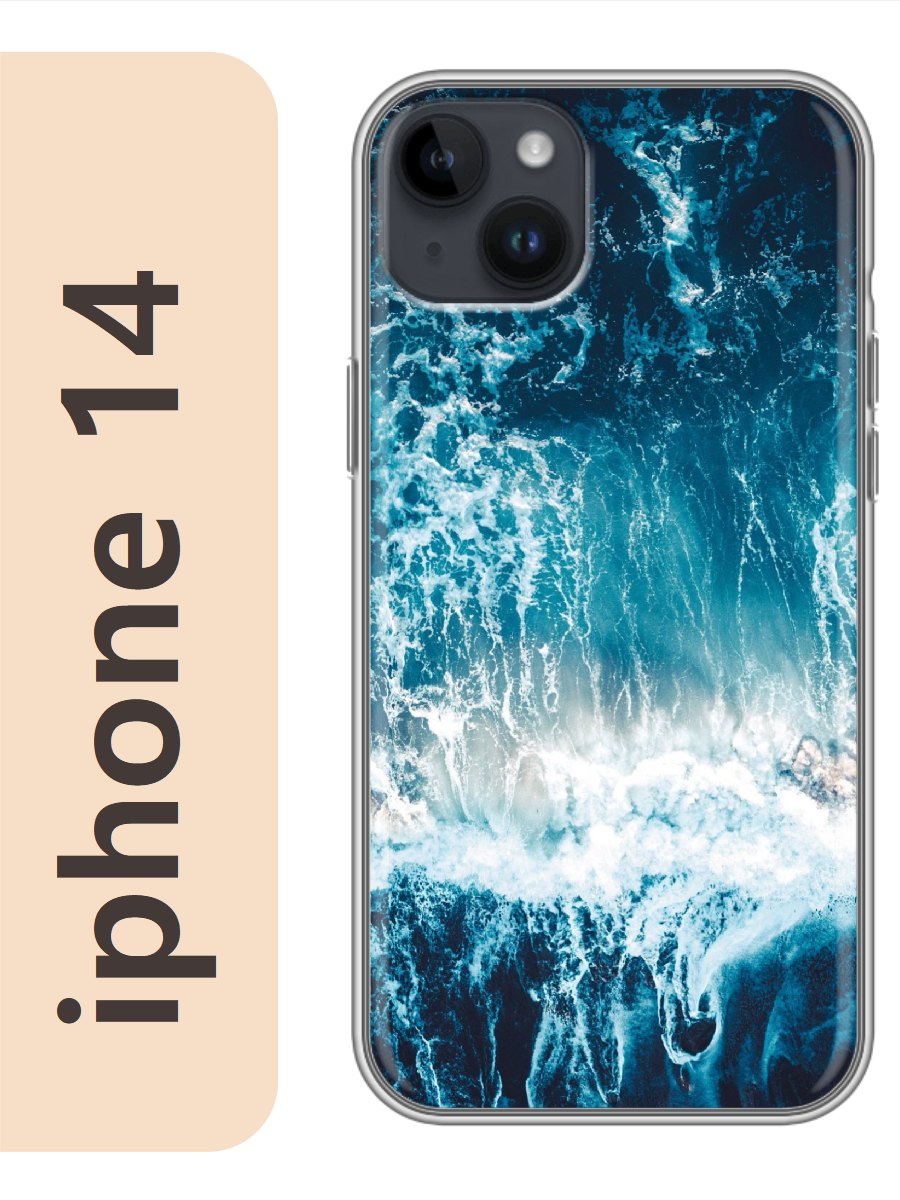 

Чехол на Apple Iphone 14 море волны 372, Прозрачный, Iph14seas