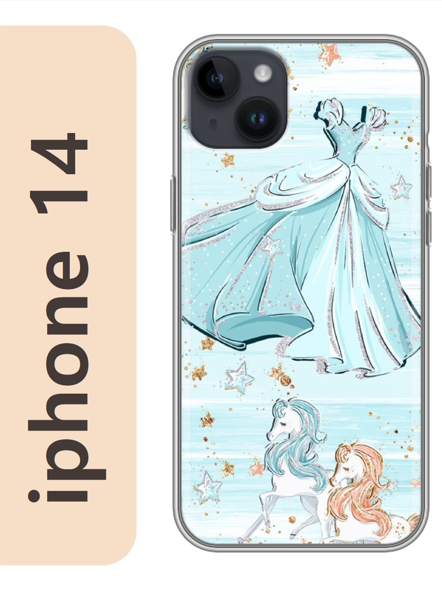 

Чехол на Apple Iphone 14 принцессный фон 368, Прозрачный, Iph14rzne