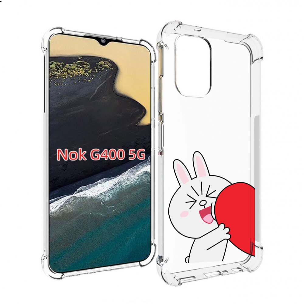 

Чехол MyPads зайчик-с-полуседрцем для Nokia G400 5G, Прозрачный, Tocco