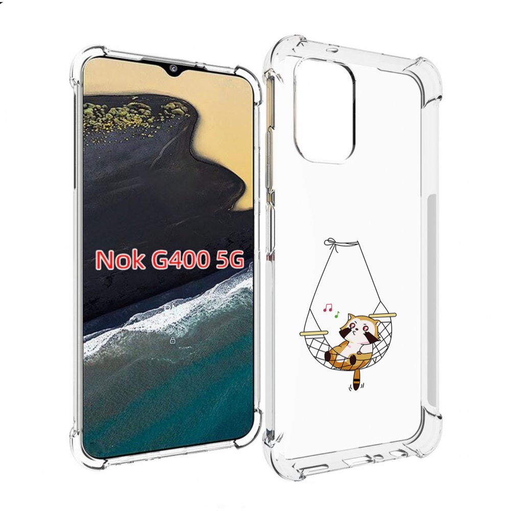 

Чехол MyPads енот-на-гамаке для Nokia G400 5G, Прозрачный, Tocco