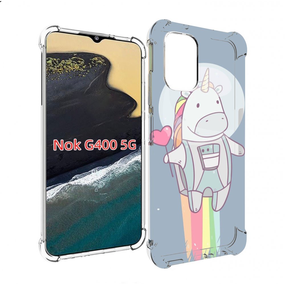 Чехол MyPads единорог летит за орбиту для Nokia G400 5G