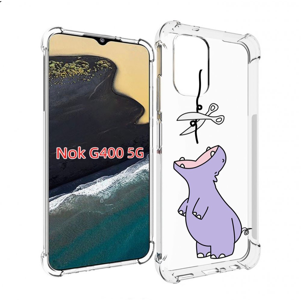

Чехол MyPads динозаврик-фиолетовый для Nokia G400 5G, Прозрачный, Tocco